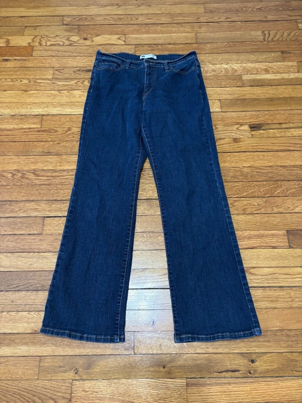 Levi's 512 Perfectly Slimming Straight Jeans Size 14 32x31 Blue Stretch Denim